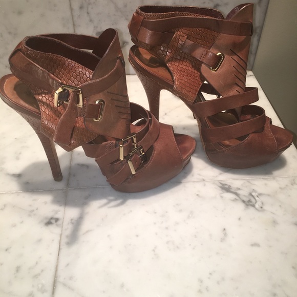 SCHUTZ PLATFORM OPEN TOE HIGH HEEL SHOES SIZE 7 - Picture 3 of 8